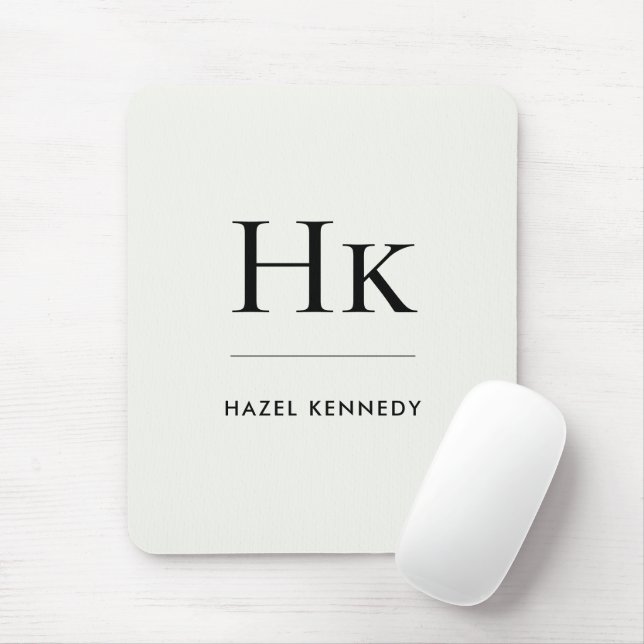 Monogramm Einfach Elegant Minimalistisch Klassisch Mousepad (Mit Mouse)