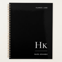 Monogramm Einfach Elegant Schwarzer Personalisiert