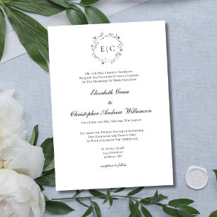 Monogramm Einfach Traditionell Formal Elegant Hoch Einladung