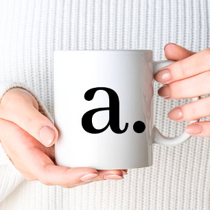 Monogramm Einfaches elegantes Schwarz-weißer Anf Kaffeetasse