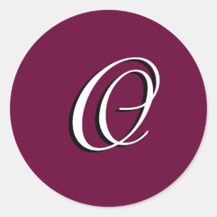 Monogramm Einladung Siegel "O" Anpassbarer Wein Runder Aufkleber