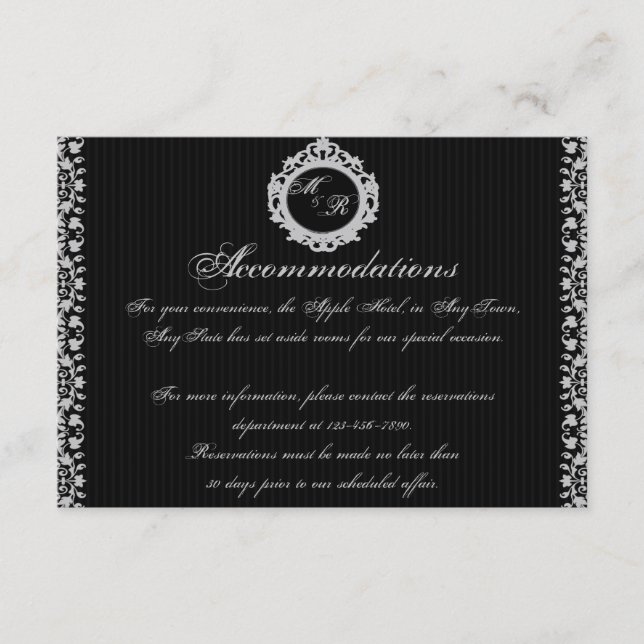 Monogramm-Einlage für Gothic-Rahmen Begleitkarte (Vorderseite)