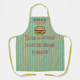 Monogramm einzigartiges Retro Burger Humorere Stre Schürze