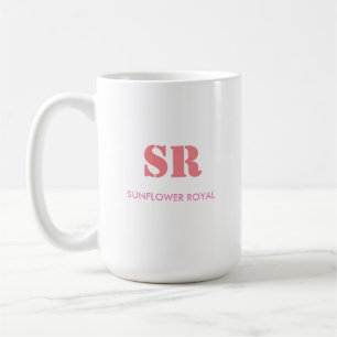 Monogramm Elegant Rosa Minimal Kaffeetasse