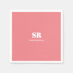 Monogramm Elegant Rosa Minimal Serviette