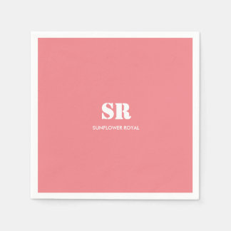 Monogramm Elegant Rosa Minimal Serviette
