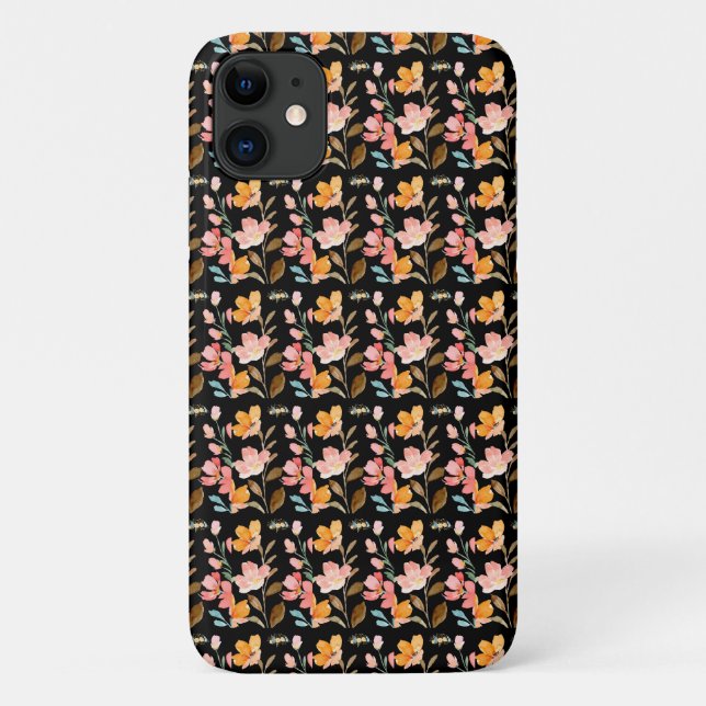 Monogramm Elegant Rosa Wasserfarbe Case-Mate iPhone Hülle (Rückseite)