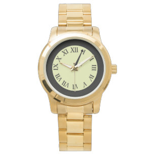 Monogramm Elegant Unisex Oversize Gold Armbanduhr