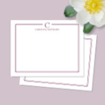 Monogramm Elegante Marine-Weinrand Briefpapier Mitteilungskarte<br><div class="desc">Dieses Design enthält einen dünnen doppelten Rahmen mit Platz für ein Monogramm und einen Namen und ein passendes Rückendesign. Klicken Sie auf die Schaltfläche "Anpassen", wenn Sie die Designelemente anpassen und / oder den Text weiter ändern möchten! Variationen dieses Designs, zusätzliche Farben sowie passende Produkte sind in unserem Shop erhältlich:...</div>