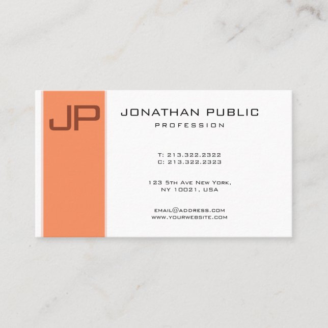 Monogramm Elegante Moderne Minimalistische Vorlage Visitenkarte (Vorderseite)