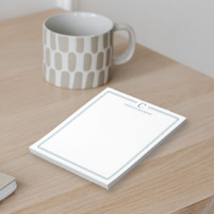 Monogramm Elegante Navyblaue Randkorrespondenzarti Notizblock