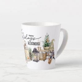 Monogramm Eleganter Aquarellkalligraphie Urlaub Milchtasse