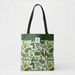 Monogramm Elegantes Botanisches Muster Grüne Blätt