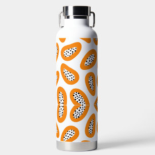 Monogramm Elegantes Papaya-Muster Trinkflasche