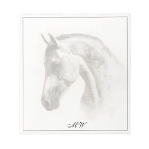 Monogramm Elegantes Pferd Reitsport individuelle I Notizblock