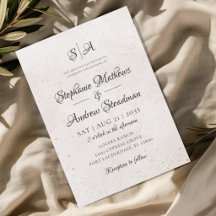 Monogramm Elfenbeinbeige Texturierte Hochzeit