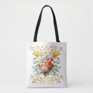 Monogramm Englischer Garten Vintage Blumen