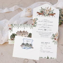 Monogramm | English Manor Wedding All In One Einladung