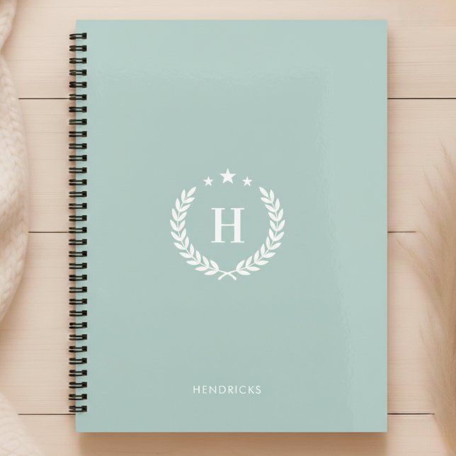 Monogramm Enteneigrün Modern Minimalist Fitness Planer (Von Creator hochgeladen)