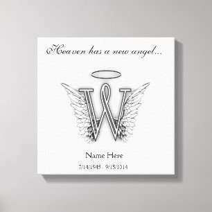 Monogramm-Erinnerungstribut-Buchstabe W Leinwanddruck