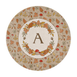 Monogramm-Erntedank-Herbstlaub Schneidebrett