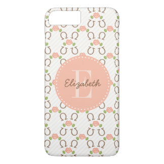 Monogramm erröten Rose und Hufeisen Case-Mate iPhone Hülle