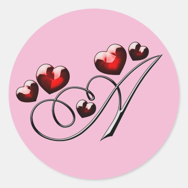 Monogramm Erstaufkleber A Runder Aufkleber (Vorderseite)