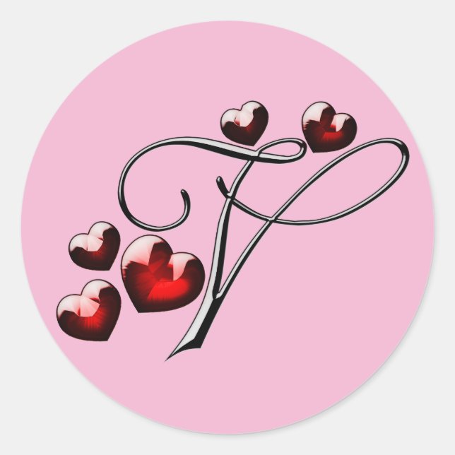 Monogramm Erstaufkleber Runder Aufkleber (Vorderseite)