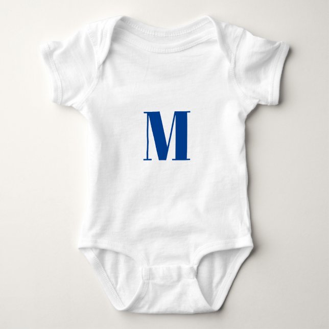 Monogramm Erstblau anpassen Baby Strampler (Vorderseite)