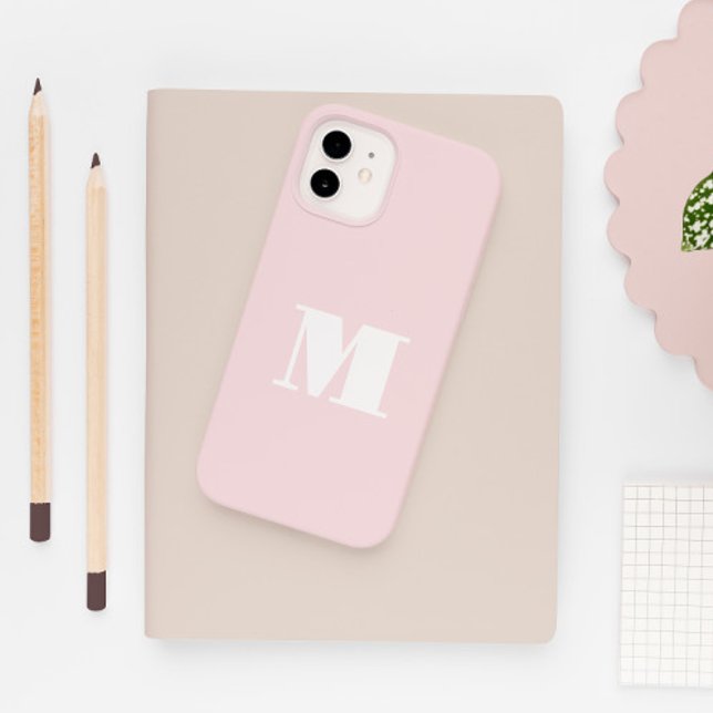 Monogramm Erstblush Pink Modern Case-Mate iPhone Hülle (Von Creator hochgeladen)