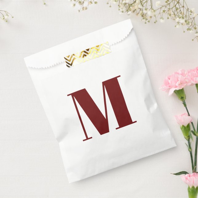 Monogramm Erstburgundweiß anpassen Geschenktütchen (Versiegelt)