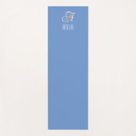 Monogramm erste Aquarellblau-Blume Yogamatte