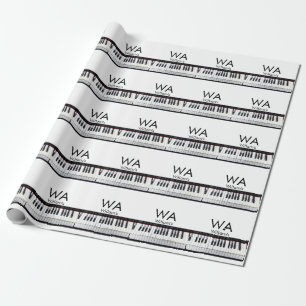 Monogramm erste Buchstabe Name Text Klaviermusik Geschenkpapier