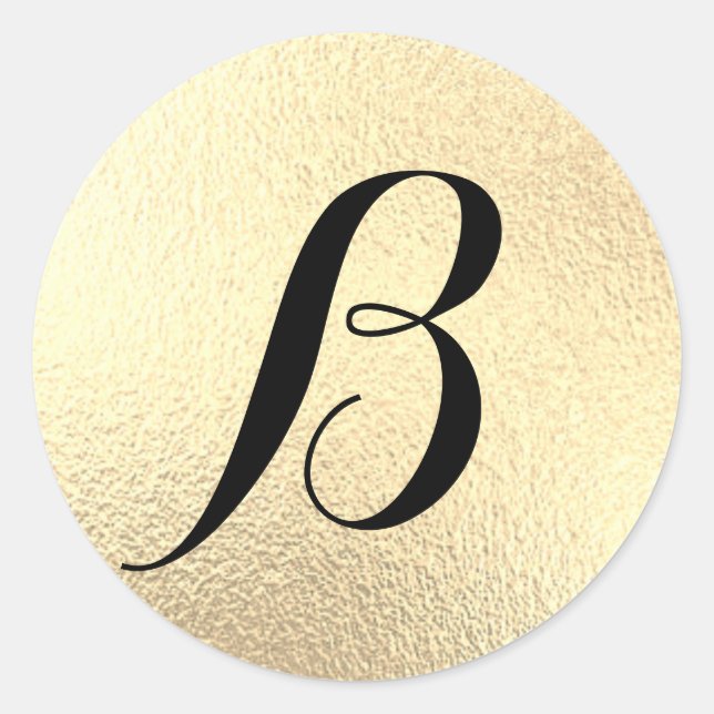 Monogramm erste Imitate Gold Foil Runder Aufkleber (Vorderseite)