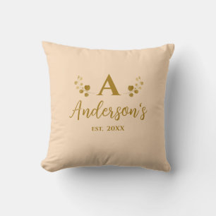 Monogramm erste Personalisierte Beige Kissen