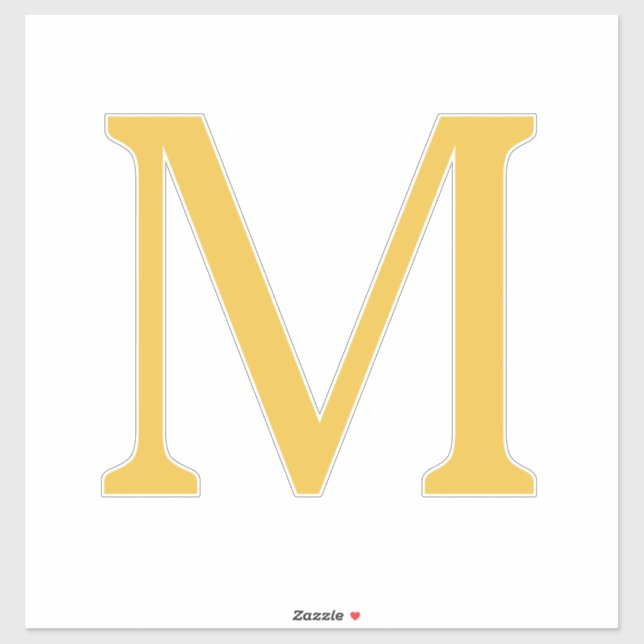 Monogramm erster Individuelle Name Gold Golden Yel Aufkleber (Blatt)