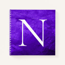 Monogramm erstes Lila, individuell angepasstes Whi Notizbuch