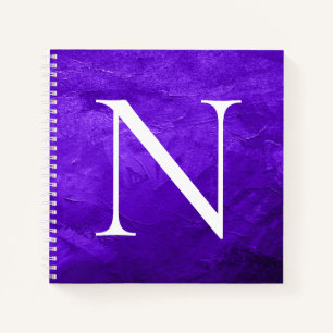 Monogramm erstes Lila, individuell angepasstes Whi Notizbuch
