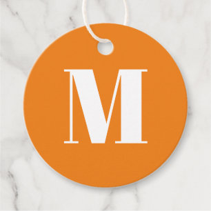 Monogramm erstes orangefarbenes Geschenk anpassen Geschenkanhänger