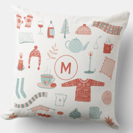 Monogramm erstes Retro-Scandinavian Hygge Kissen
