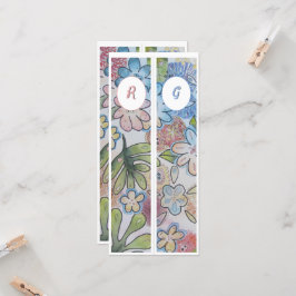 Monogramm erstes Whimsical Floral Zwei Lesezeichen