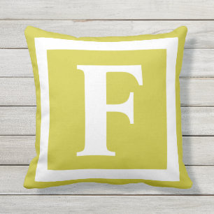 Monogramm Erstgelbes Gold-Weiß Kissen