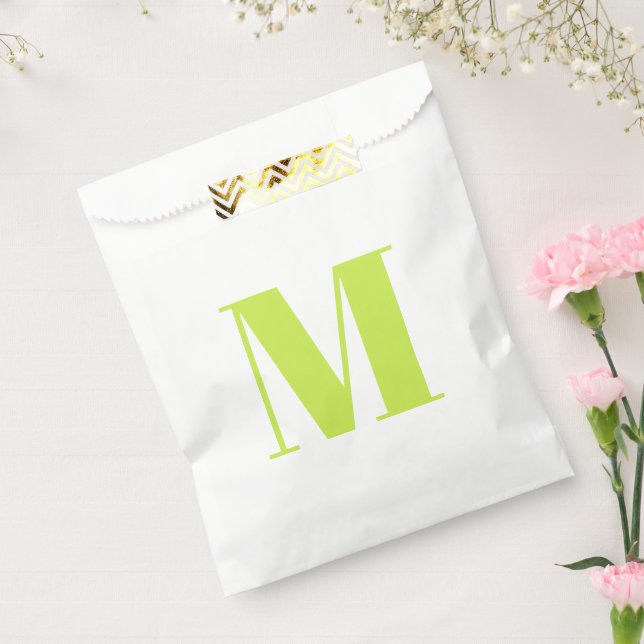 Monogramm Erstkalk-Grün-Geschenk anpassen Geschenktütchen (Versiegelt)