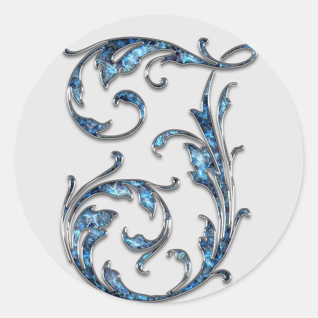 Monogramm Erstkleber I Runder Aufkleber (Vorderseite)