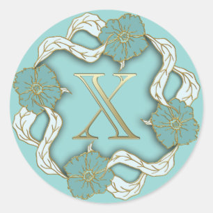 Monogramm Erstkleber X Runder Aufkleber