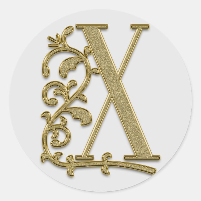 Monogramm Erstkleber X Runder Aufkleber (Vorderseite)