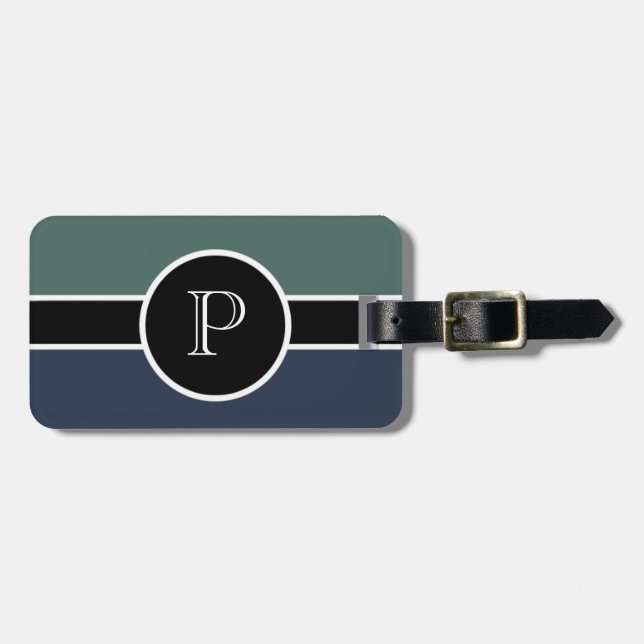 Monogramm Erstmaliges Berufliches Modern Chic Trav Gepäckanhänger (Vorderseite horizontal)
