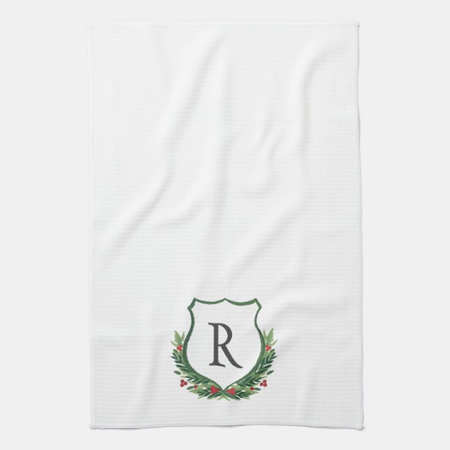 Monogramm es! WeihnachtsWappen-Küchen-Tuch Geschirrtuch (Vertikal)