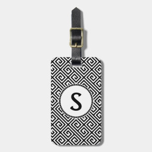 Monogramm Etikett mit griechischem Schlüssel für G Gepäckanhänger