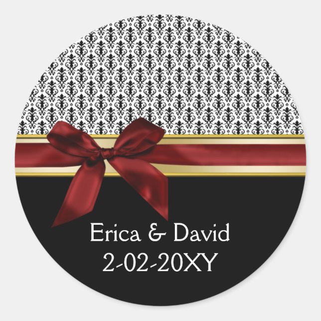 Monogramm-Etikett Runder Aufkleber (Vorderseite)